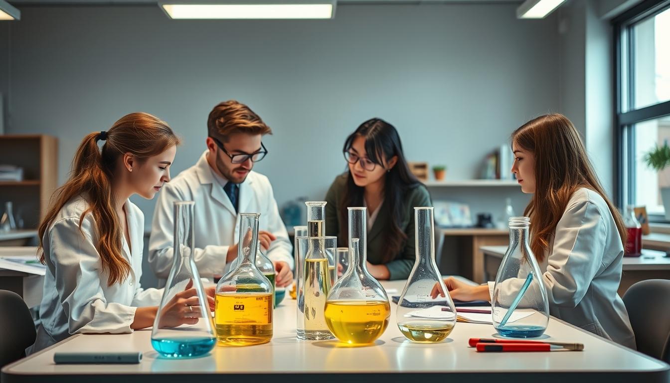 Student using a study guide to organize academic notes