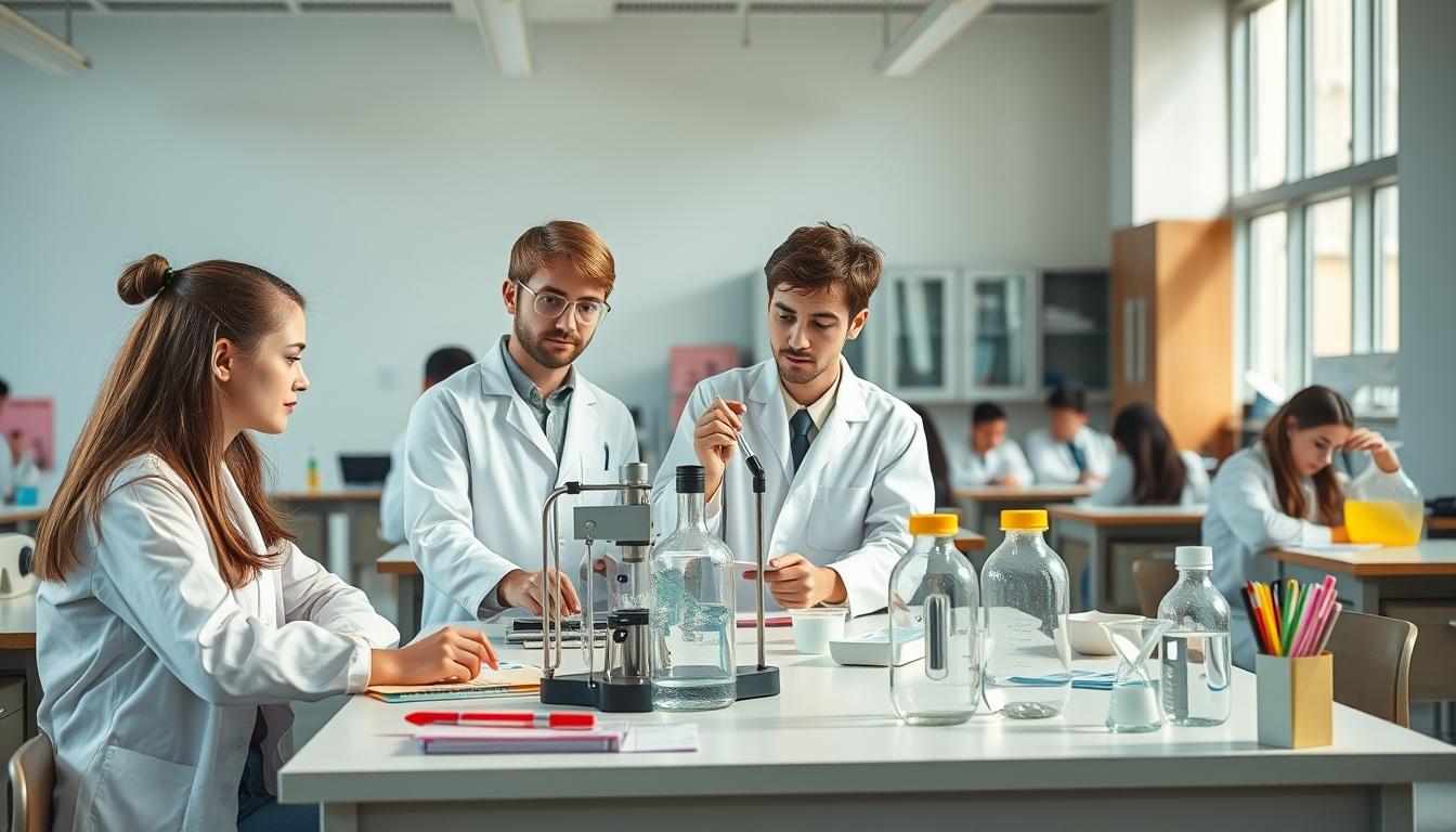 Students working in research laboratory